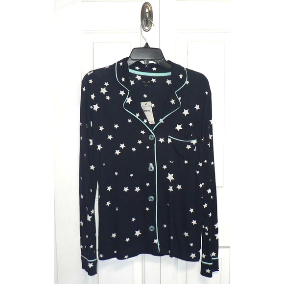 Cozy Zoe by Pj Salvage Women's Stars Printed Pajama Top in Navy Small $30 - Picture 2 of 4